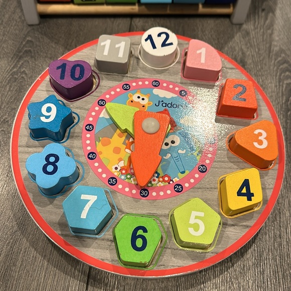 J’adore wood learning set with abacus and clock - Picture 3 of 3
